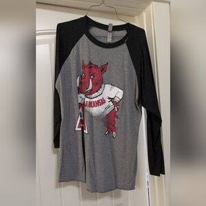 Next Level Apparel Kids Raglan Shirt - Black and Gray